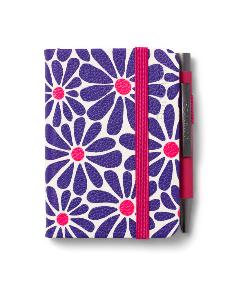 IF Bookaroo Notebook - A7 Pocket and Handbag size Notebook plus Black Ballpoint Pen, 192 pages - Pink & Purple - Daisy