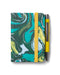 IF Bookaroo Notebook - A7 Pocket and Handbag size Notebook plus Black Ballpoint Pen, 192 pages - Forest Green & Chartreuse - Marble