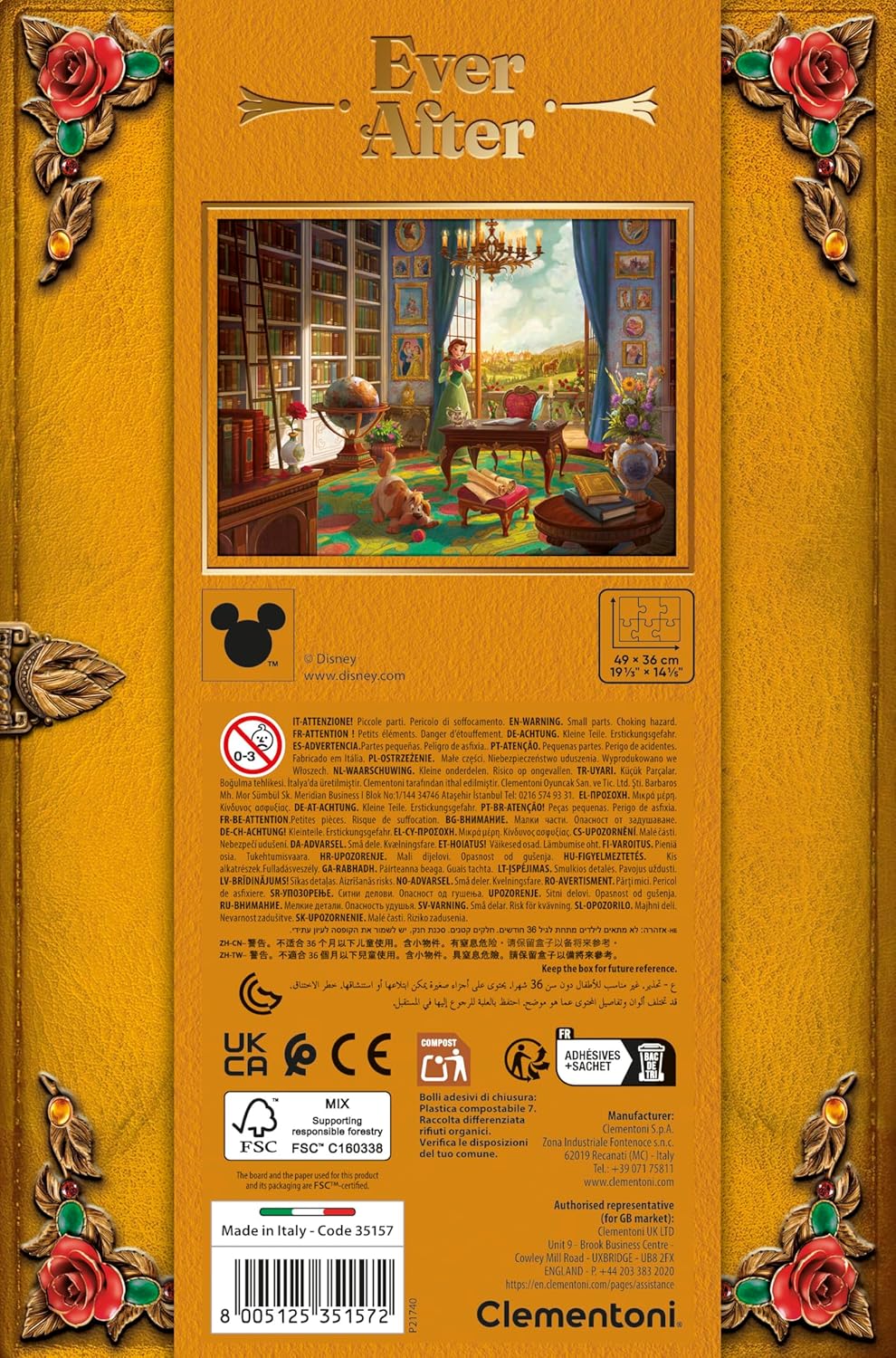 Clementoni 500 Piece Puzzle – Ever After Collection: Belle, 35157
