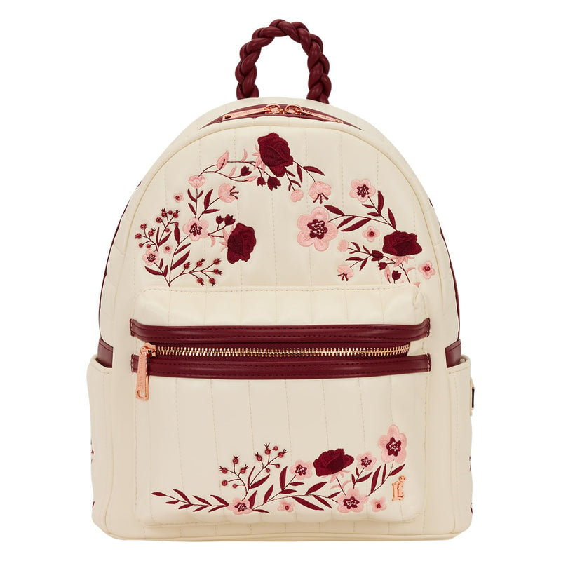 Loungefly Cream & Red Floral Mid-Size Backpack