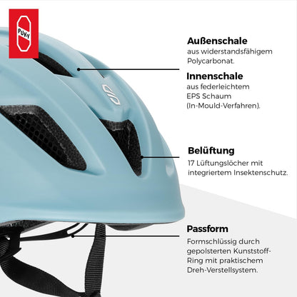 Puky Helm, kinderfietshelm 48-55 cm, lichtgewicht 220 g, maximale bescherming en ventilatie, 360° zichtbaarheid door lichtmodule, ideaal voor veiligheid en comfort op de fiets