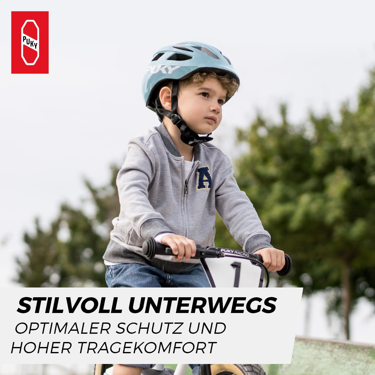 Puky Helm, kinderfietshelm 48-55 cm, lichtgewicht 220 g, maximale bescherming en ventilatie, 360° zichtbaarheid door lichtmodule, ideaal voor veiligheid en comfort op de fiets