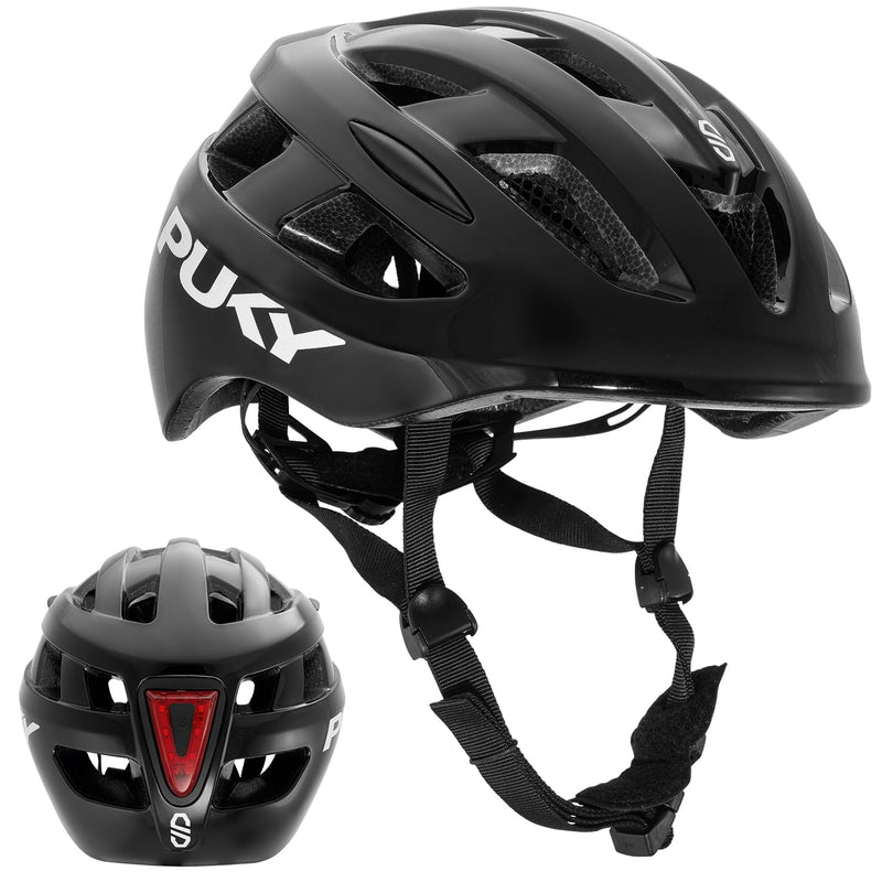 Puky Helm, kinderfietshelm 48-55 cm, lichtgewicht 220 g, maximale bescherming en ventilatie, 360° zichtbaarheid door lichtmodule, ideaal voor veiligheid en comfort op de fiets