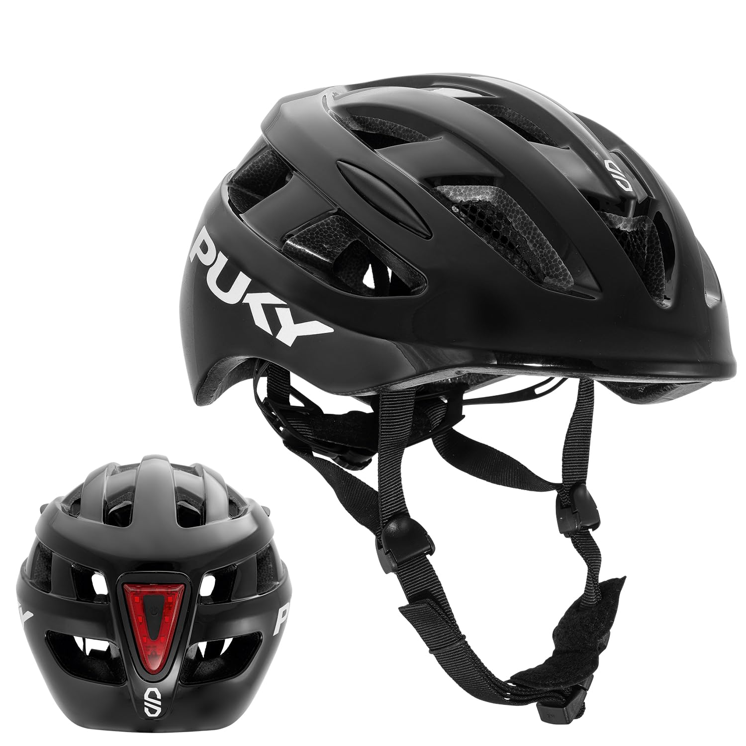 Puky Helm, kinderfietshelm 48-55 cm, lichtgewicht 220 g, maximale bescherming en ventilatie, 360° zichtbaarheid door lichtmodule, ideaal voor veiligheid en comfort op de fiets