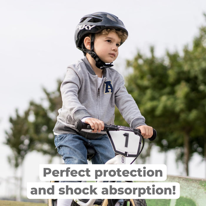 Puky Helm, kinderfietshelm 48-55 cm, lichtgewicht 220 g, maximale bescherming en ventilatie, 360° zichtbaarheid door lichtmodule, ideaal voor veiligheid en comfort op de fiets