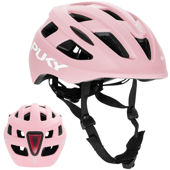 Puky Helm, kinderfietshelm 48-55 cm, lichtgewicht 220 g, maximale bescherming en ventilatie, 360° zichtbaarheid door lichtmodule, ideaal voor veiligheid en comfort op de fiets
