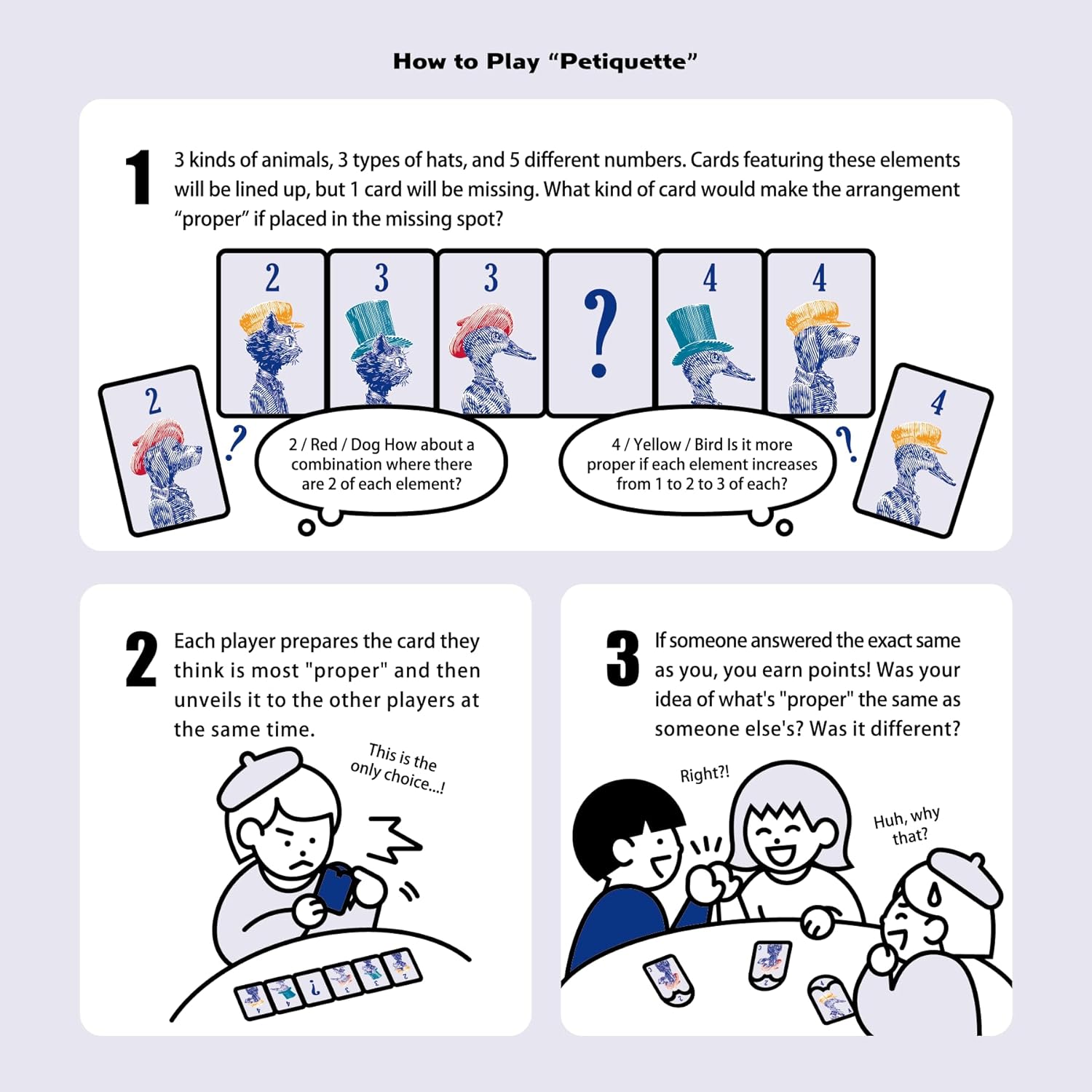 Oink Games Petiquette Card Game Ages 7+ | 2-6 Players | 20 Min Playing Time, Pattern Matching Game