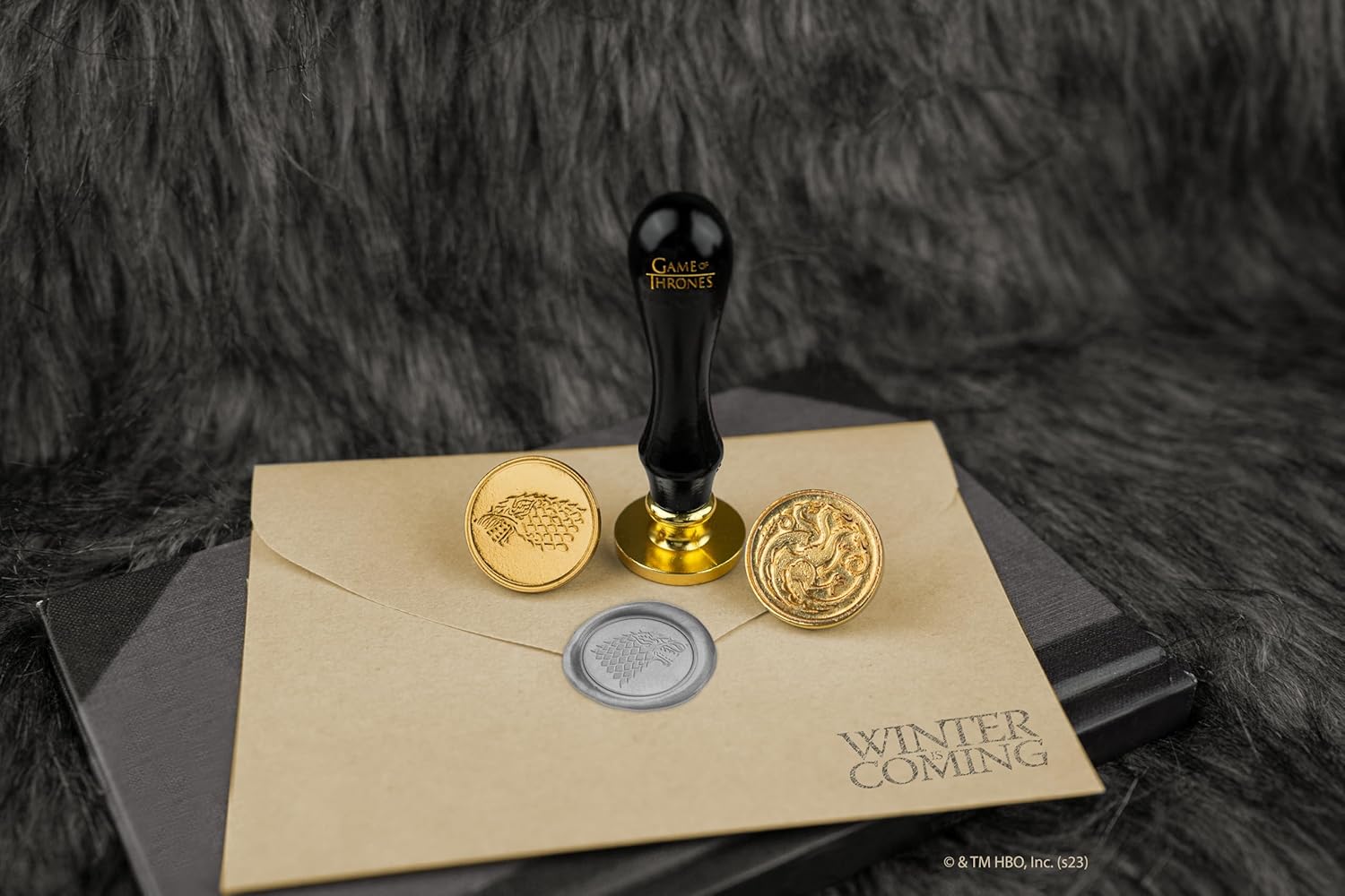 Cinereplicas Game of Thrones - Stark, Targaryen en Lannister + Wax zegelset met 3 emmers - Officiële licentie