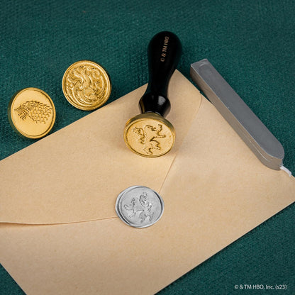 Cinereplicas Game of Thrones - Stark, Targaryen en Lannister + Wax zegelset met 3 emmers - Officiële licentie