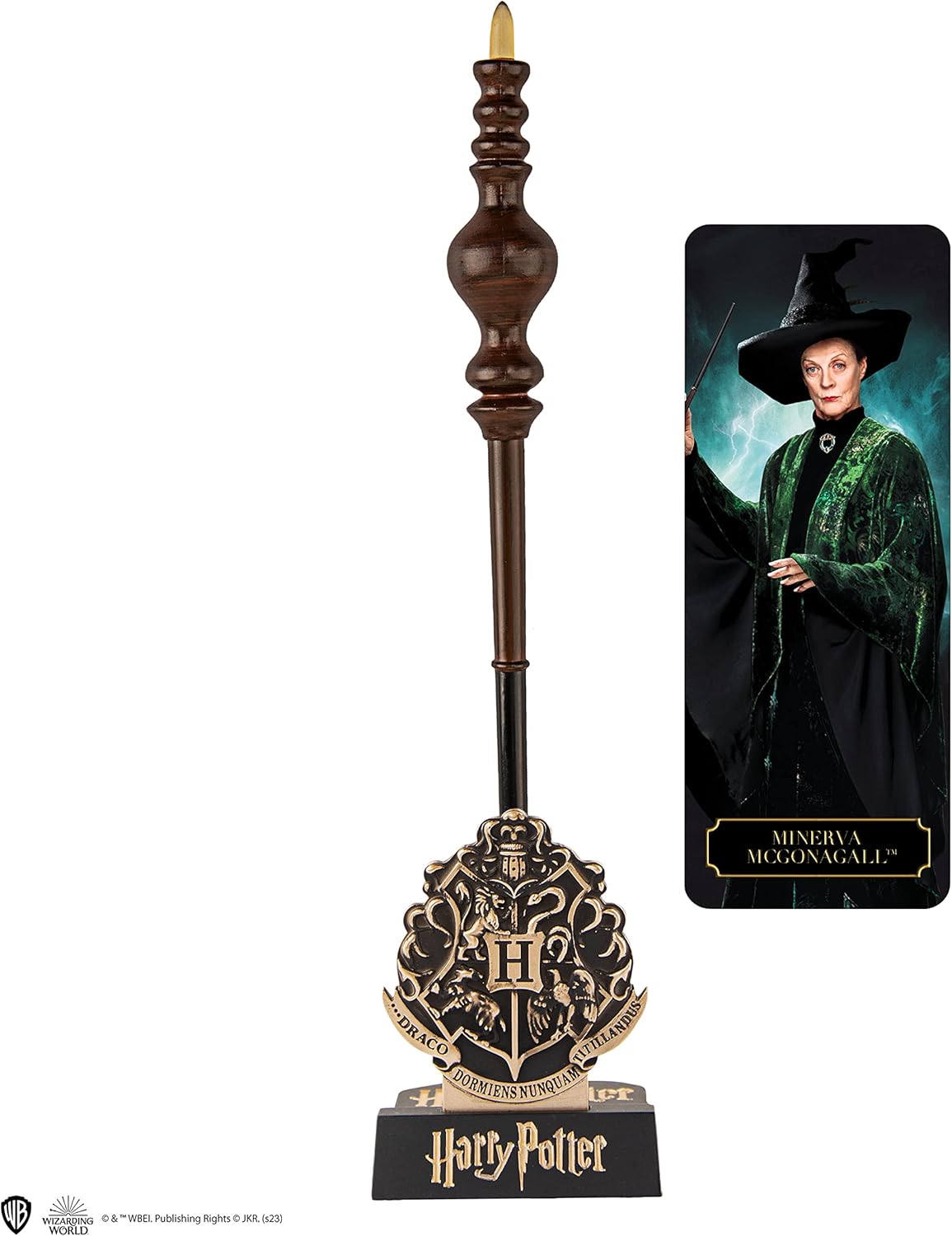 Cinereplicas Harry Potter - Zauberstab Stift mit Ständer & Lenticular Lesezeichen - Offizielle Lizenz (Minerva McGonagall