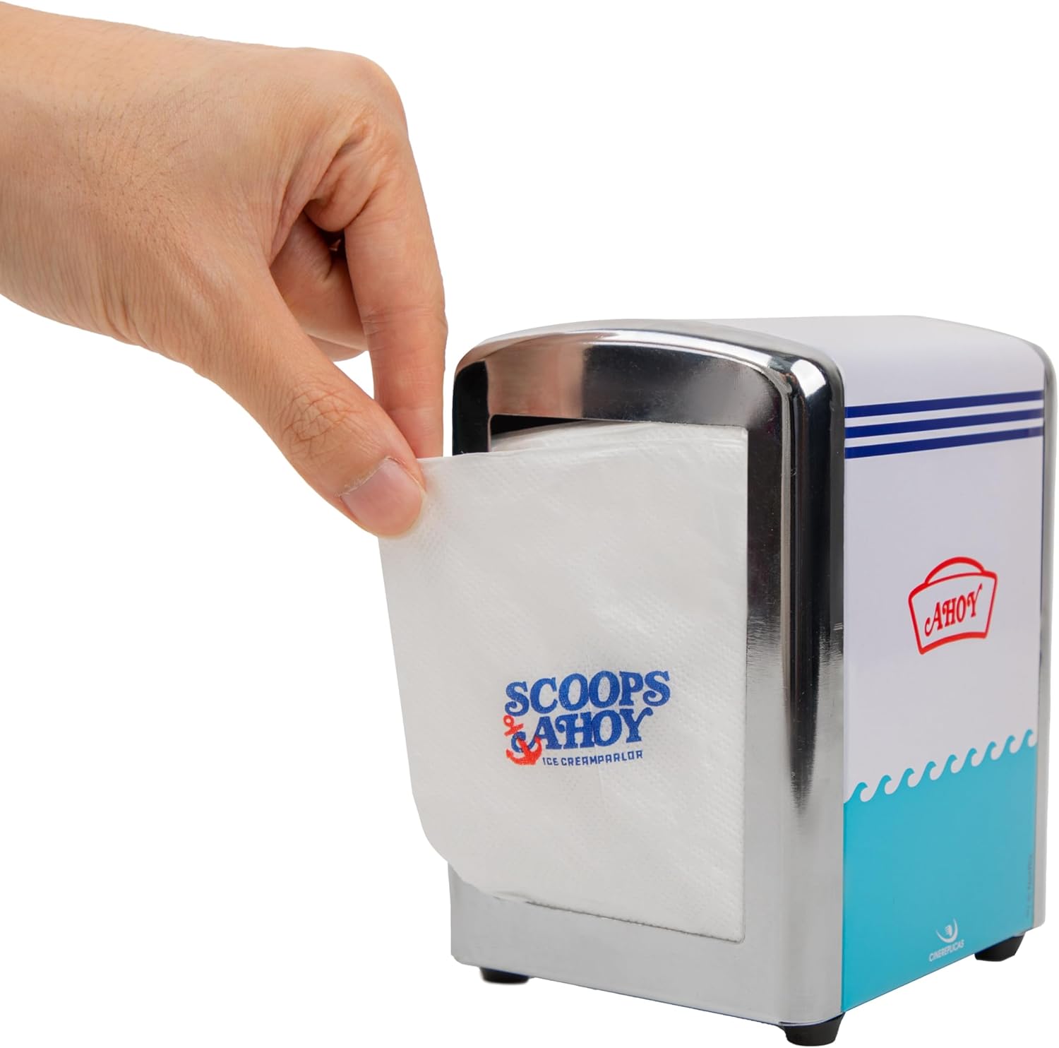 Cinereplicas Stranger Things - Napkin Dispenser (250 Scoops Ahoy napkins included) - Official License