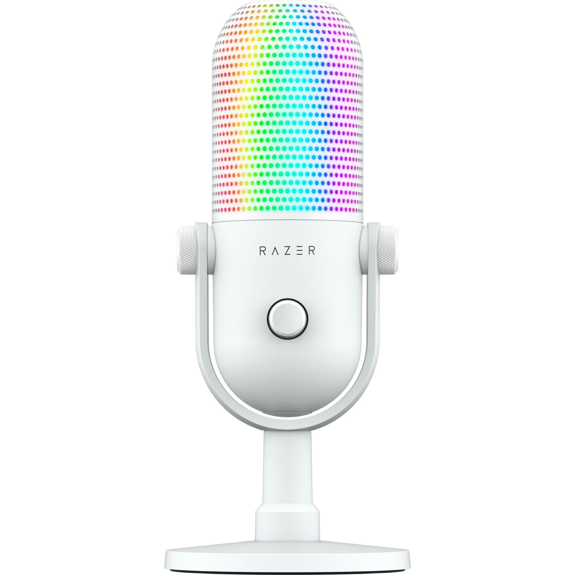 Razer Seiren V3 Chroma - RGB USB-microfoon - Supercardioïde condensatormicrofoon met Tap-To-Mute (reactieve verlichting, digitale versterkingsbegrenzer en geïntegreerde schokdemper) Wit