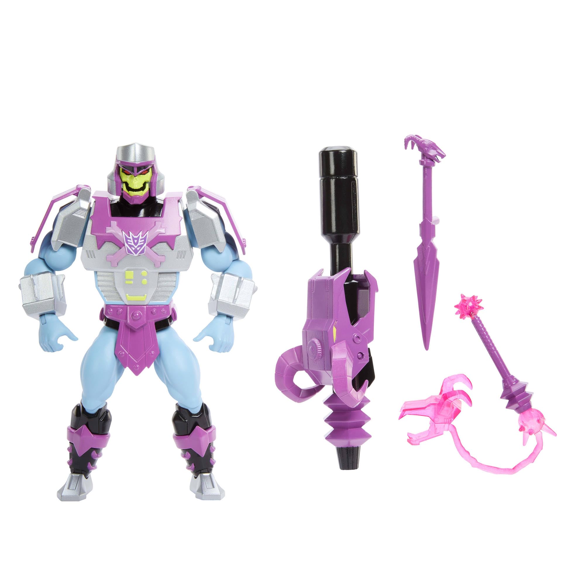 Masters of Universe Origins & Transformers Action Figure, Megatron Armor Skeletor 5.5 Inch Posable Collaboration Toy, Accessories & Mini Comic, JGT16