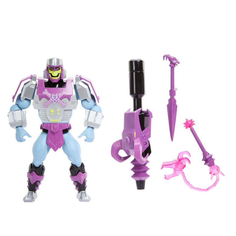 Masters of Universe Origins & Transformers Action Figure, Megatron Armor Skeletor 5.5 Inch Posable Collaboration Toy, Accessories & Mini Comic, JGT16