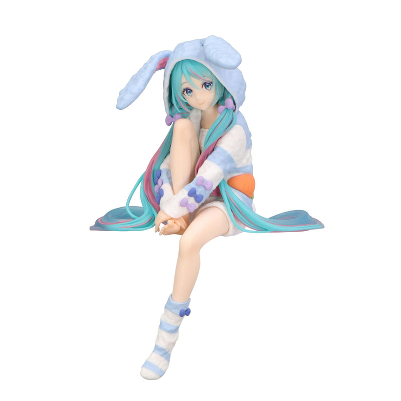 FuRyu Corporation-Hatsune Miku Noodle Stopper Figure -Rabbit Ear Hood Pajama Blue Color ver.