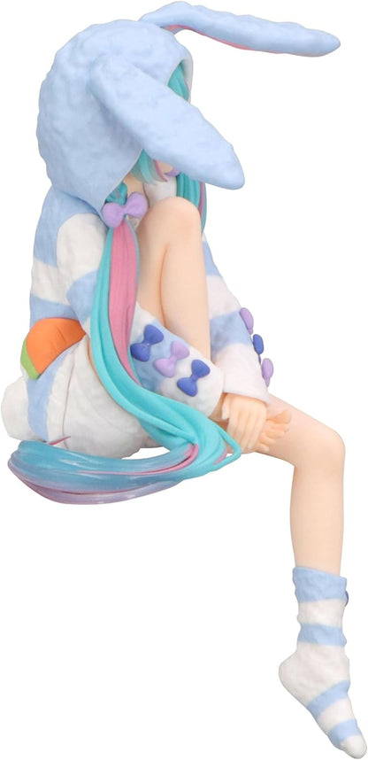FuRyu Corporation-Hatsune Miku Noodle Stopper Figure -Rabbit Ear Hood Pajama Blue Color ver.