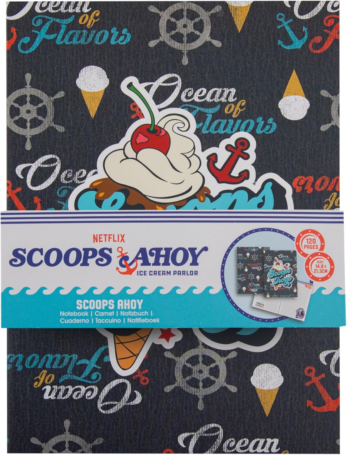 Cinereplicas Stranger Things – Scoops Ahoy Softcover Notebook 120 Pages 14.5 x 21 cm – Official Licence