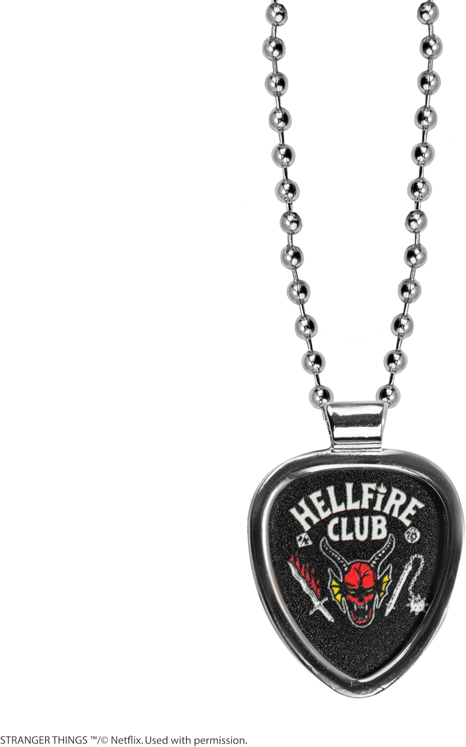 Cinereplicas Stranger Things - Eddie Munson Interchangeable Necklace - Official Licensed Product - Standard - Stainless Steel - Cubic Zirconia, Stainless Steel - Cubic Zirconia, Estándar, Stainless