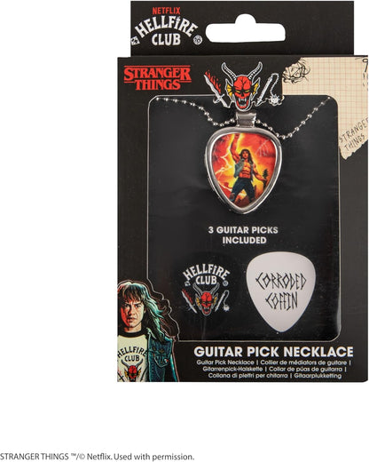 Cinereplicas Stranger Things - Eddie Munson Interchangeable Necklace - Official Licensed Product - Standard - Stainless Steel - Cubic Zirconia, Stainless Steel - Cubic Zirconia, Estándar, Stainless