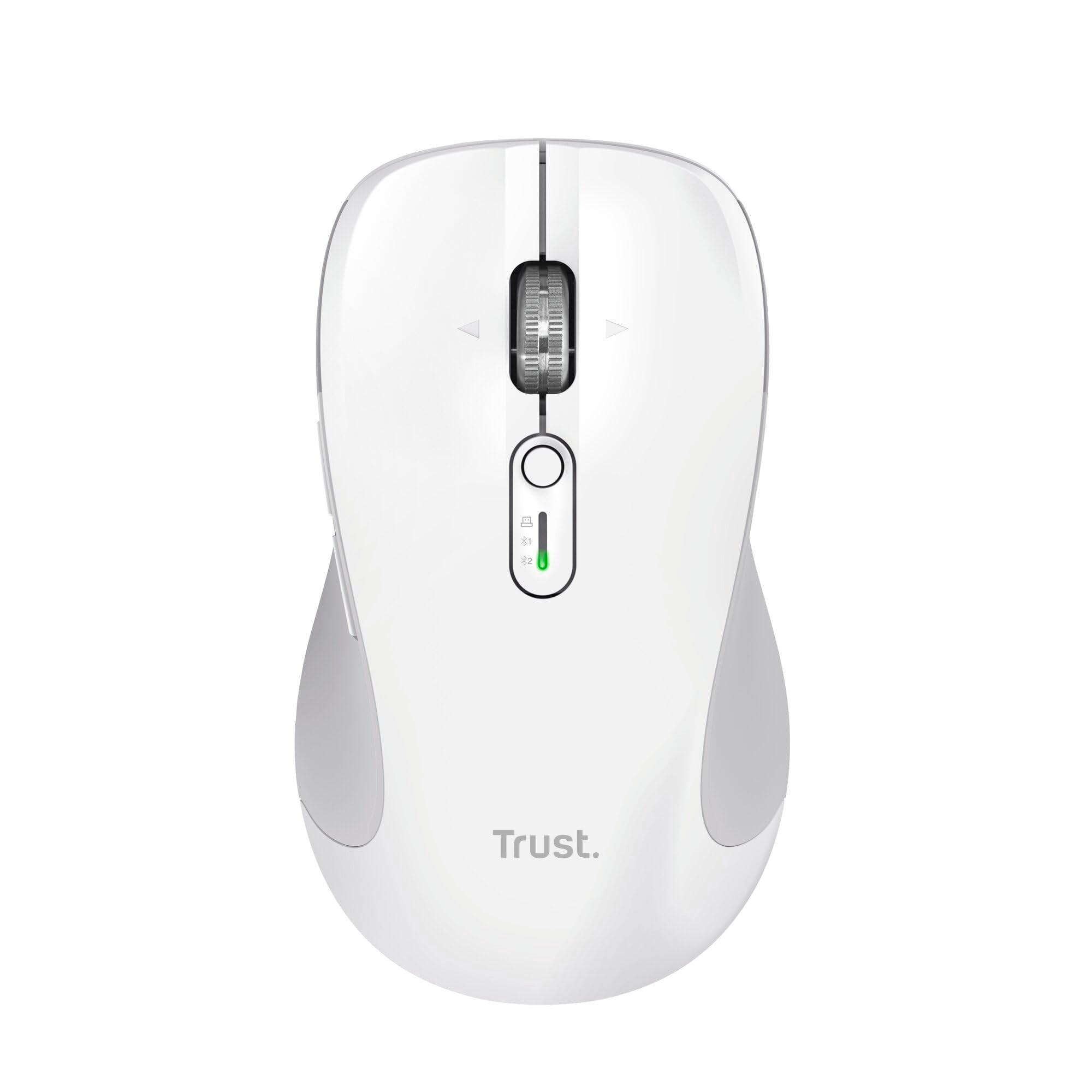 Trust Ferro Hyperwheel Wireless Mouse Ultra Fast Scroll Wheel with Horizontal Scrolling, Bluetooth + 2.4GHz, Silent Buttons, 65% Recycled Materials, Multidevice Mouse for Laptop PC Mac, White