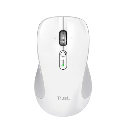 Trust Ferro Hyperwheel Wireless Mouse Ultra Fast Scroll Wheel with Horizontal Scrolling, Bluetooth + 2.4GHz, Silent Buttons, 65% Recycled Materials, Multidevice Mouse for Laptop PC Mac, White
