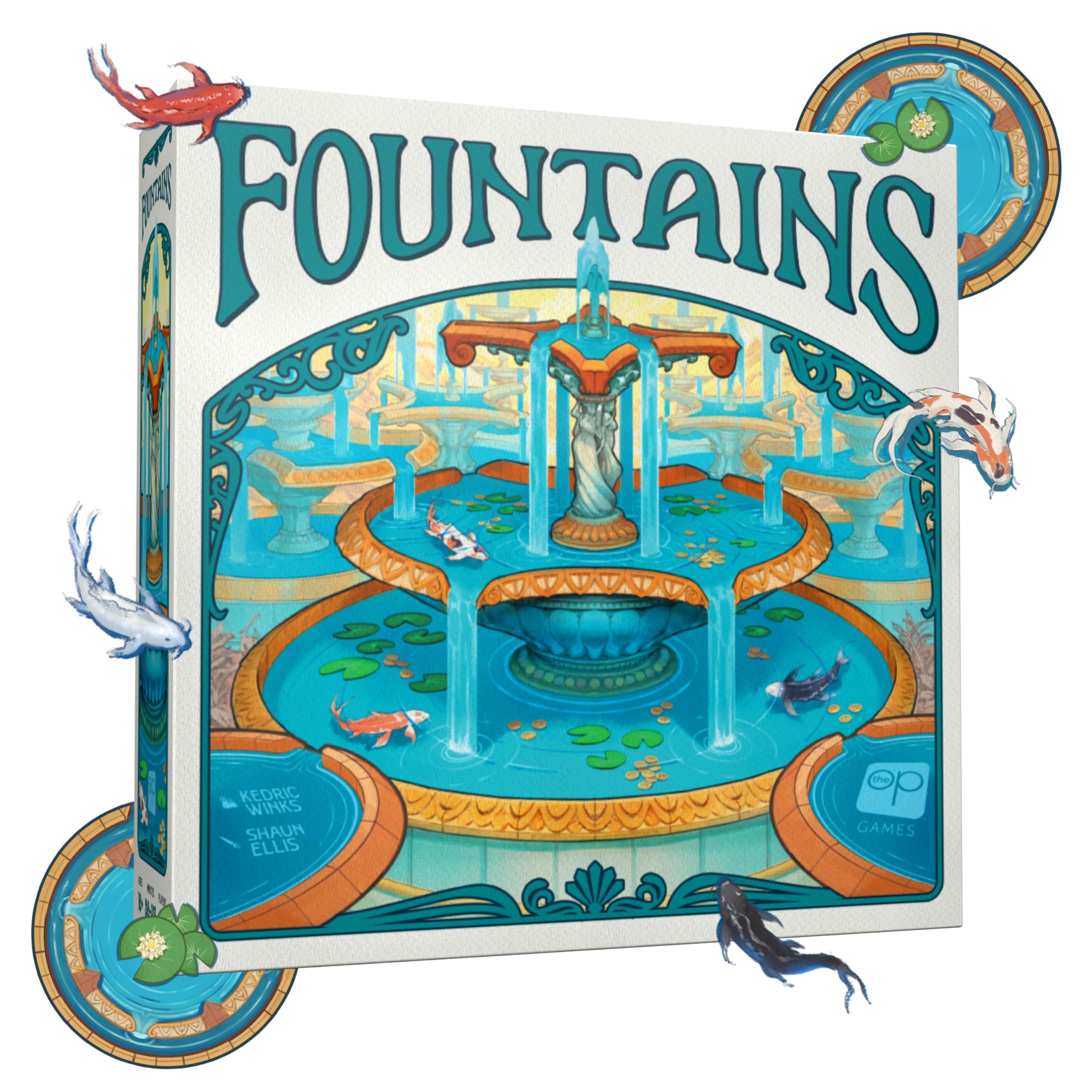 USAopoly | Fountains | Board Game | Ages 10+ | 1-5 Players | 30-45+ Minutes Playing Time