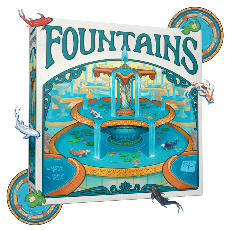 USAopoly | Fountains | Board Game | Ages 10+ | 1-5 Players | 30-45+ Minutes Playing Time