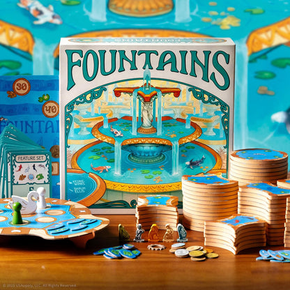 USAopoly | Fountains | Board Game | Ages 10+ | 1-5 Players | 30-45+ Minutes Playing Time