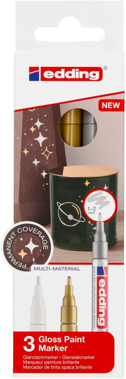 Edding -751 Gloss Paint Marker Metallic Set - 3 Pcs (702061)