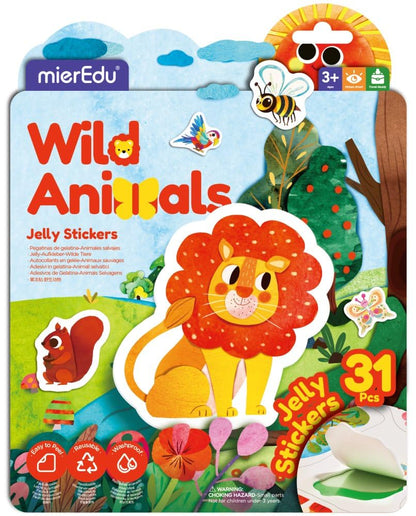 Mieredu wild animals sticker set - creative jelly stickers toys