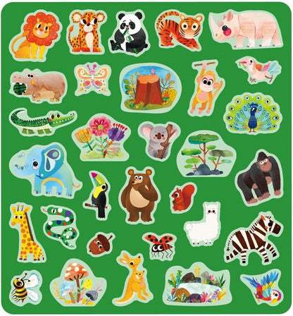 Mieredu wild animals sticker set - creative jelly stickers toys