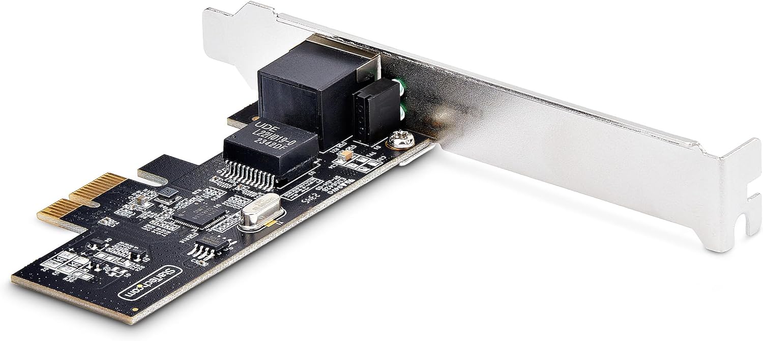 StarTech.com 1-Port 2.5Gbps PCIe Network Card, Computer Network Card, Intel I225-V, Multi-Gigabit Ethernet Interface Card