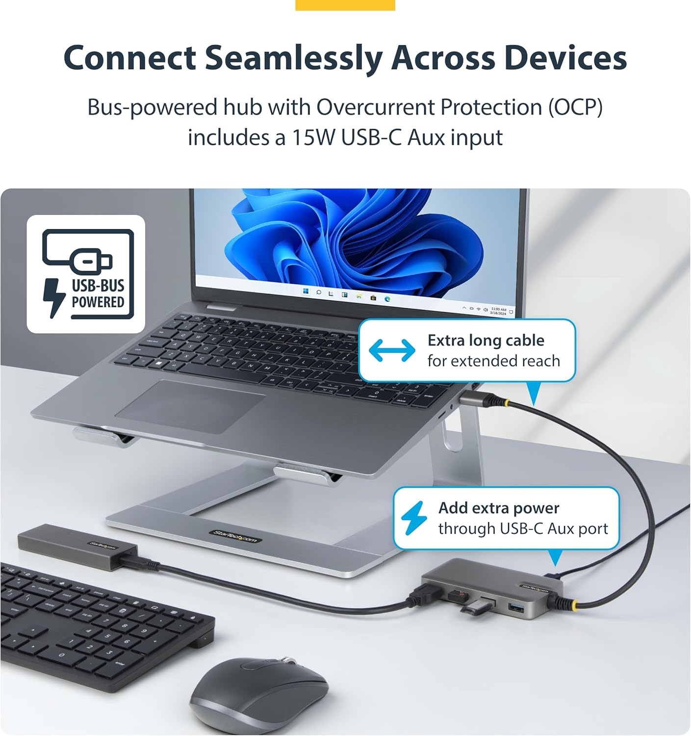 Startech.Com - Hub - 4 X Usb 3.2 Gen 1 + 1 X Usb-C + 1 X Usb-A 3.2 Gen 1 - Desktop