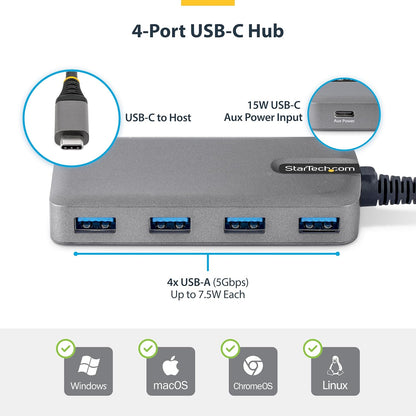 Startech.Com - Hub - 4 X Usb 3.2 Gen 1 + 1 X Usb-C + 1 X Usb-C 3.2 Gen 1 - Desktop