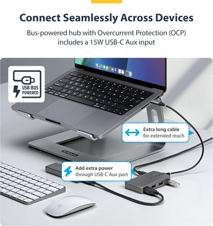 Startech.Com - Hub - 4 X Usb 3.2 Gen 1 + 1 X Usb-C + 1 X Usb-C 3.2 Gen 1 - Desktop