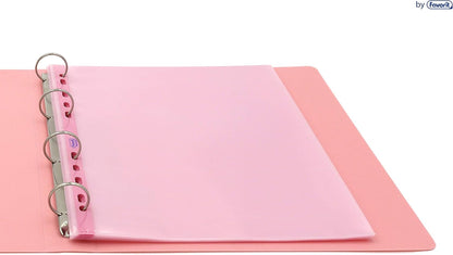 Favorit Buste Perforate, Lucide, Alto Spessore, 22 x 30 cm, 25 Pezzi, Trasparenti color Rosa pastello con Banda Colorata in Tinta