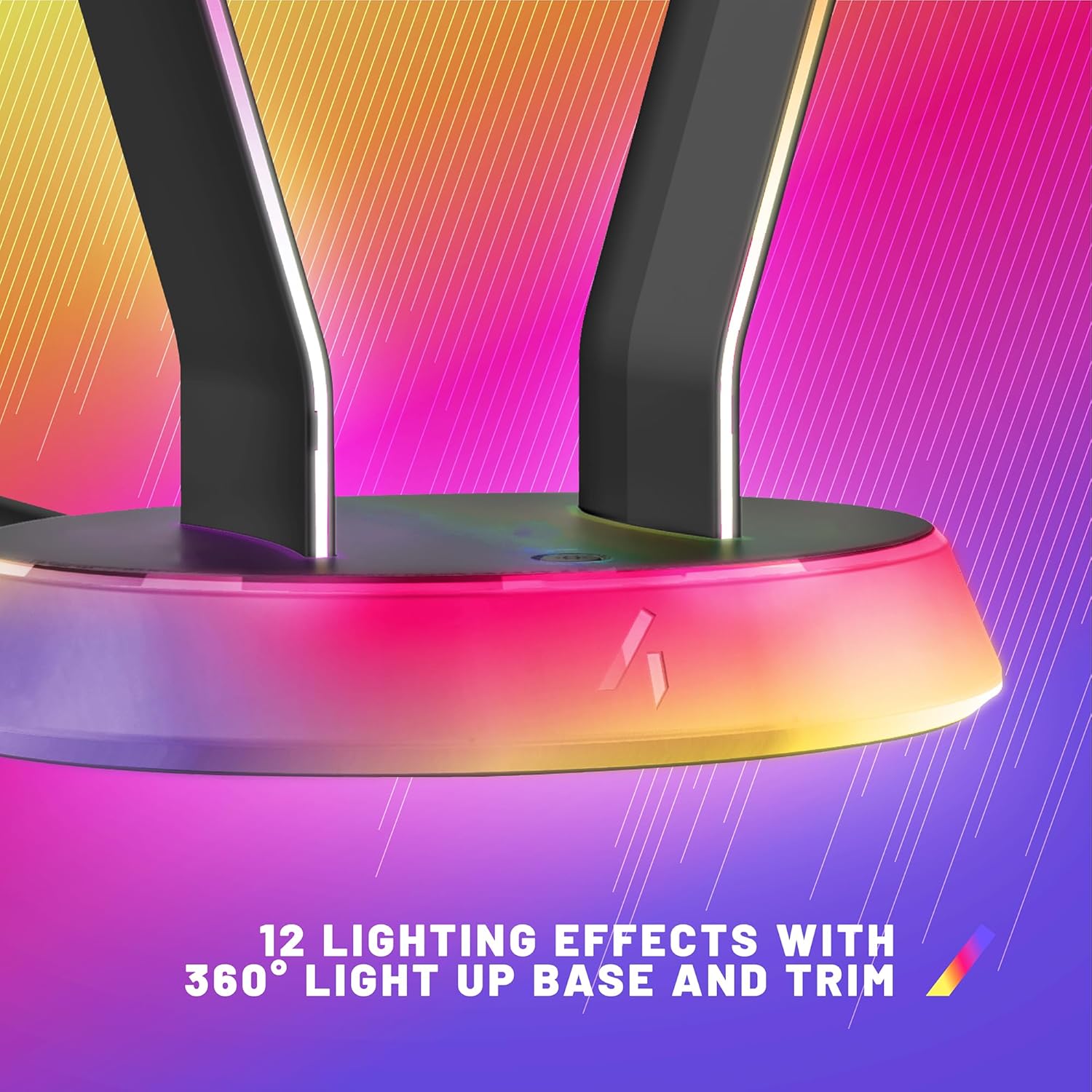 STEALTH Gaming Light Up Charging Headset Stand - Glow Black, USB Powered, Compatible with Most Headsets.