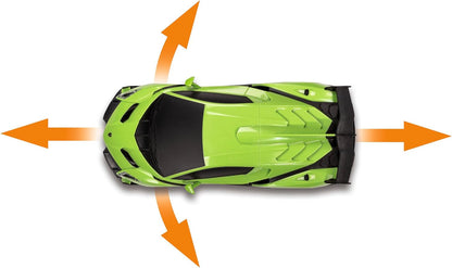 Carson 500404308 1:24 Lamborghini Veneno 2.4G 100% RTR Green Remote Control Car, LED Lighting, Driving Time Approx. 60 Min, RC Car, RC Car, RC Car 1:24, Remote Controlled Toy