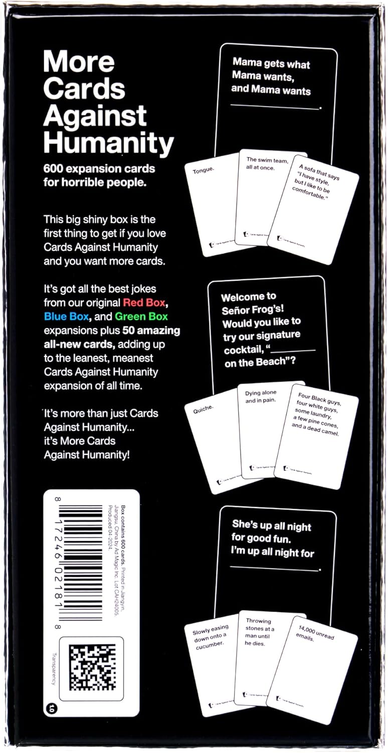 More Cards Against Humanity 600-Card Expansion