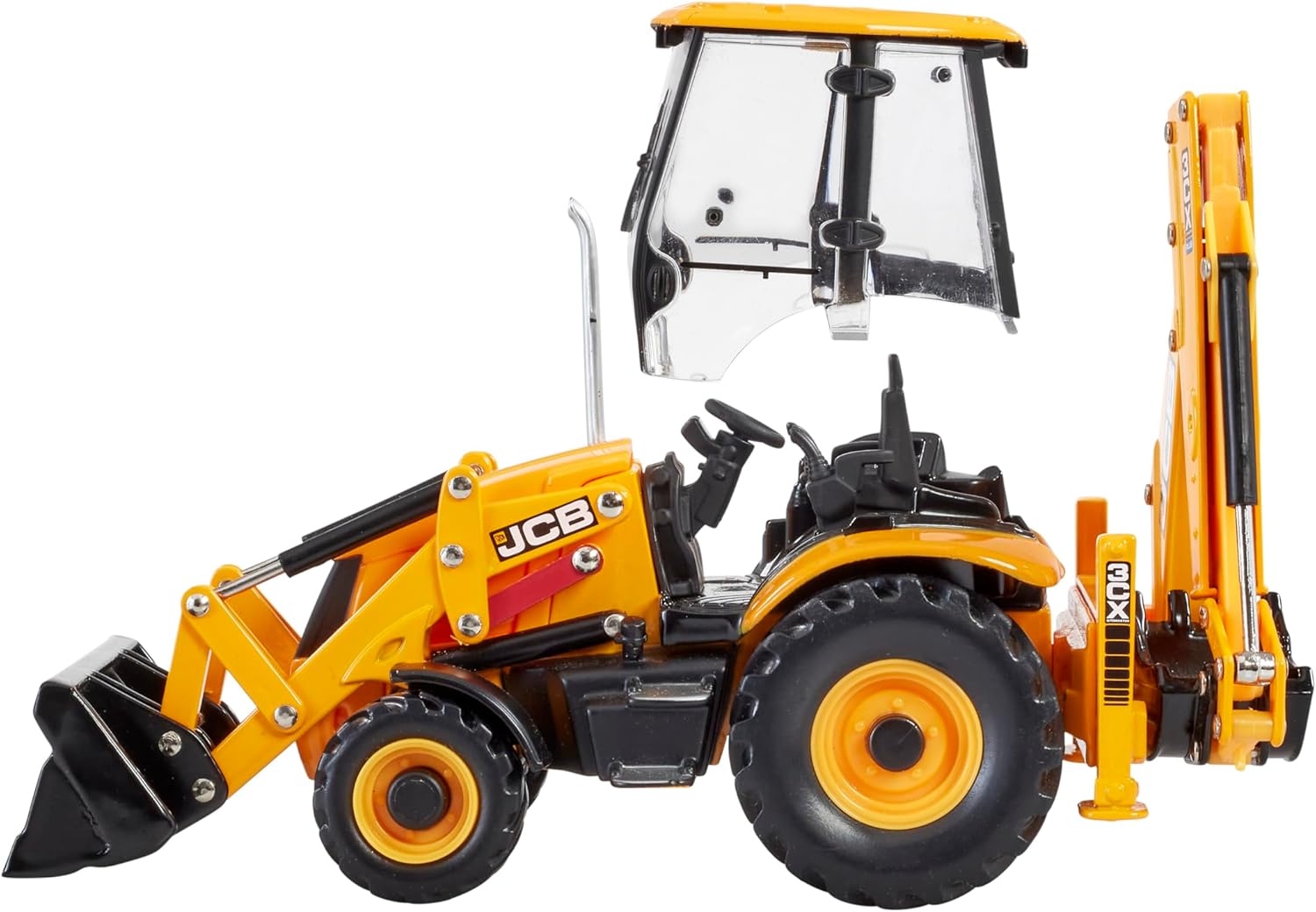 Britains JCB 3CX SiteMaster Plus Backhoe Loader - Diecast Construction Toy Tractor Farm Toys 1 32 Scale - Metal and Plastic Tractor Toys - Collectible Model Tractors for Plus 3 Year Olds