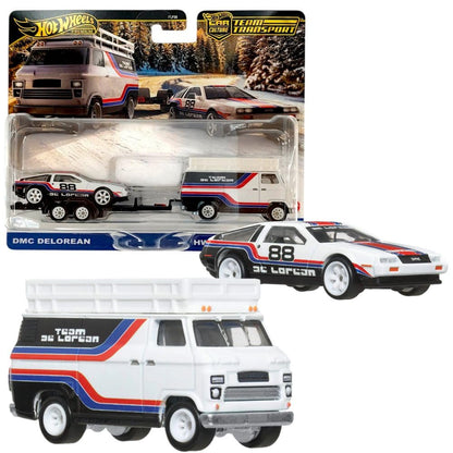 Hot Wheels - Premier Team Transport - DMC Delorean & HW Rally Hauler /Toys