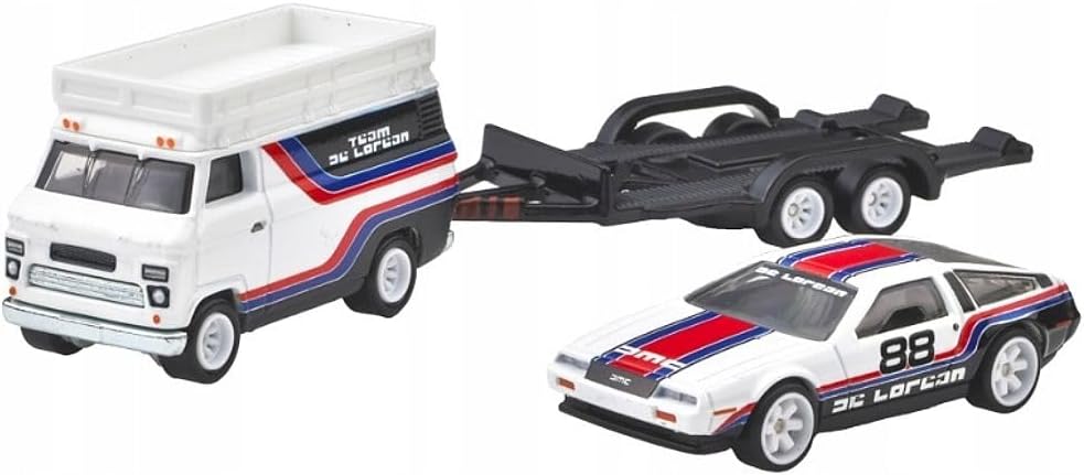 Hot Wheels - Premier Team Transport - DMC Delorean & HW Rally Hauler /Toys