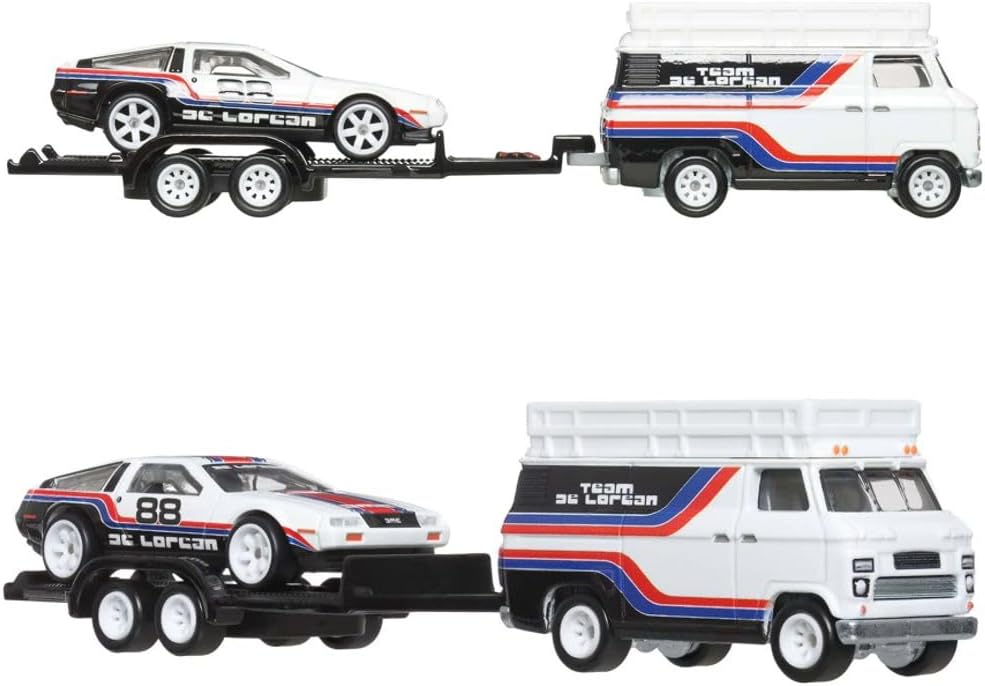 Hot Wheels - Premier Team Transport - DMC Delorean & HW Rally Hauler /Toys