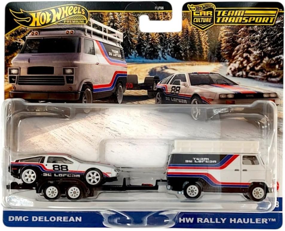 Hot Wheels - Premier Team Transport - DMC Delorean & HW Rally Hauler /Toys