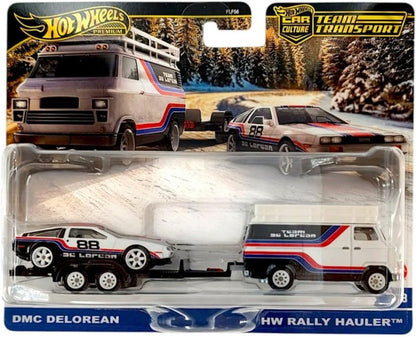 Hot Wheels - Premier Team Transport - DMC Delorean & HW Rally Hauler /Toys