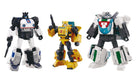 Transformers Takara Tomy Dramatic Capture Series Cybertron Chase with Origin Bumblebee, Jazz and Wheeljack, Actionfiguren-Set für Erwachsene, ab 15 Jahren