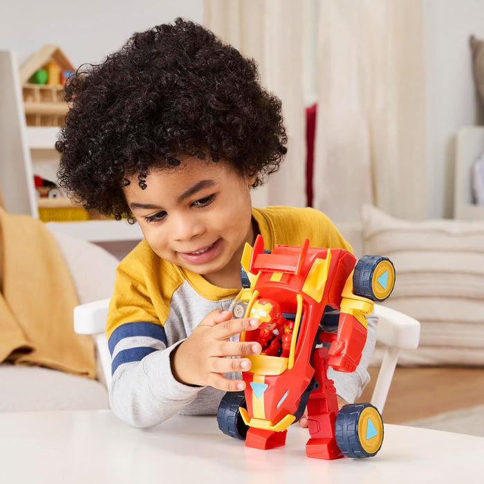 Iron Man and His Awesome Friends Marvel 2-In-1 Mech Suit & Vehicle, Action Figure & Toy Vehicle, Red