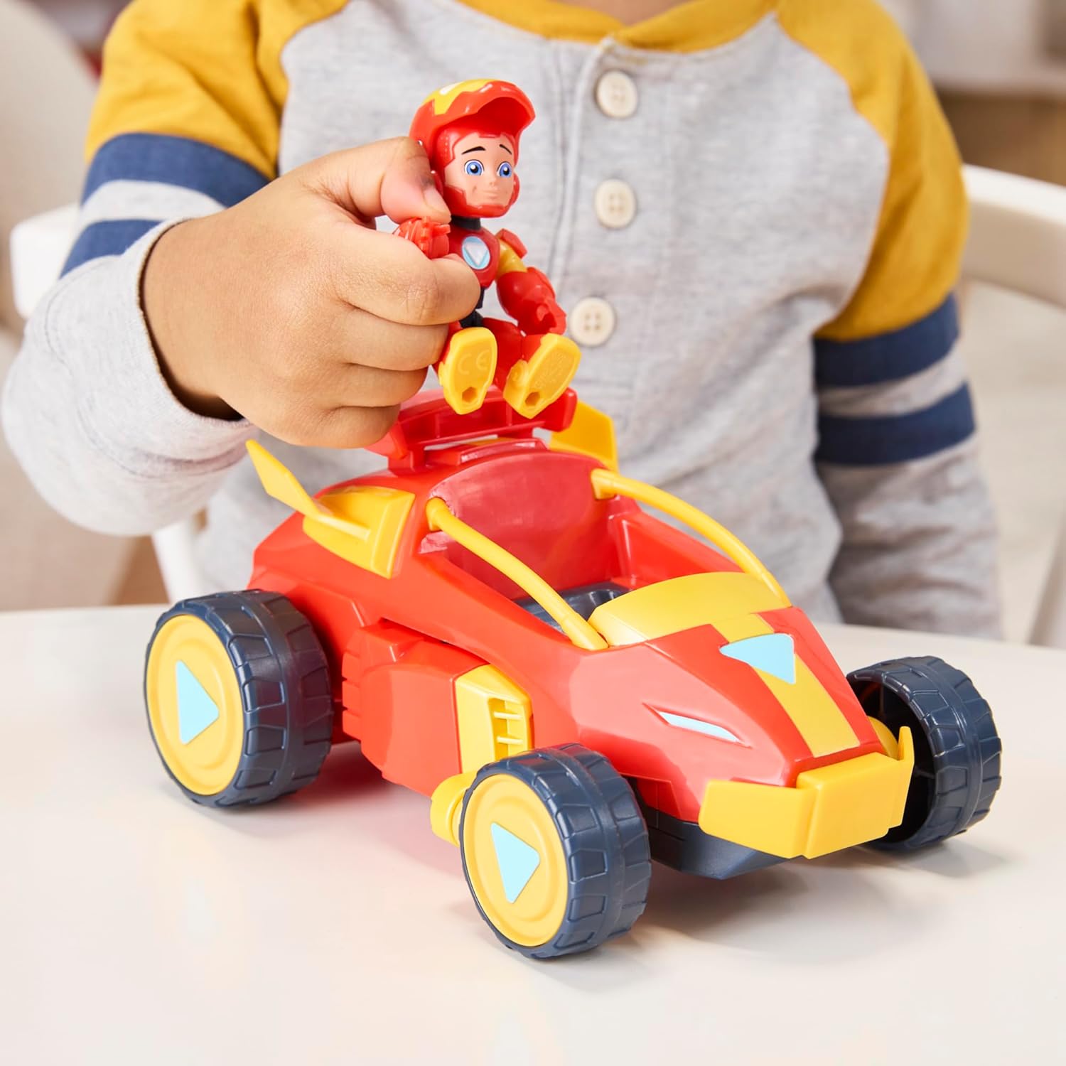Iron Man and His Awesome Friends Marvel 2-In-1 Mech Suit & Vehicle, Action Figure & Toy Vehicle, Red