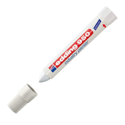 edding 950 industry painter - white - 10 pens - round tip 10 mm - marker for writing on metal, rocks, wood - rough or wet surfaces - Permanent, waterproof 01: 10 Pens - White 1 count (Pack of 10