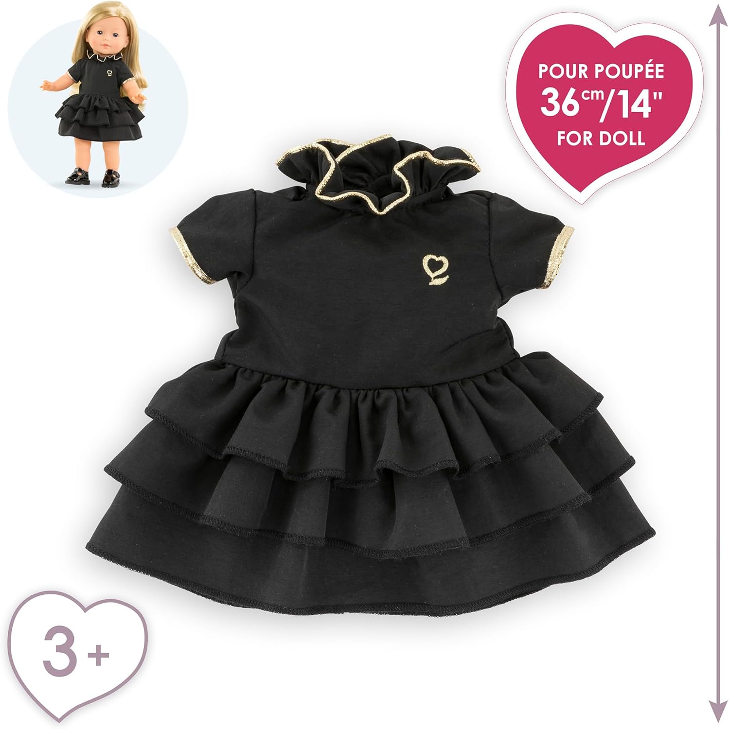 Ma Corolle - Kleine zwarte jurk, kleding, voor pop My Corolla, 36 cm, vanaf 3 jaar, 9000212850